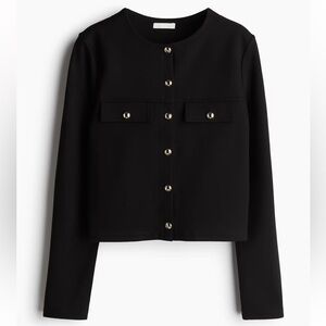 Black Button-Up Jacket Jersey